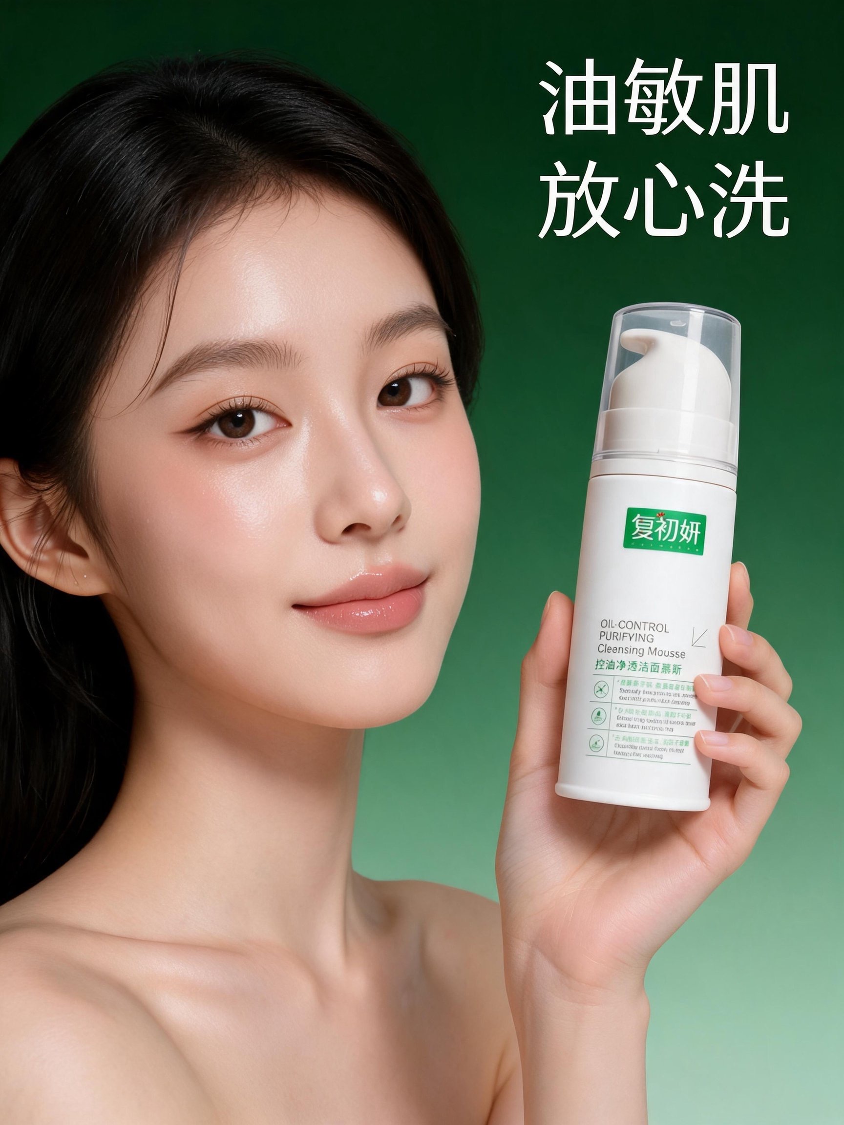 复初妍控油净透洁面慕斯 - 油敏肌放心洗